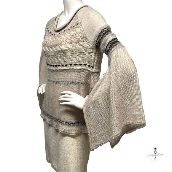 FREE PEOPLE Craft Time Sweater HUGE DRAMATIC Sleeves XS OVERSIZED can fit S M - Picture 6 of 15